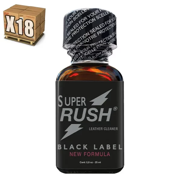 Poppers Super Rush Black Label 25 ml - Amyle 18 Unités